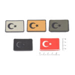 Türk Bayrağı Küçük Boy Patch - 3D Silikon Cırtlı Peç Arma