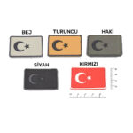 Türk Bayrağı Küçük Boy Patch - 3D Silikon Cırtlı Peç Arma - Görsel 2