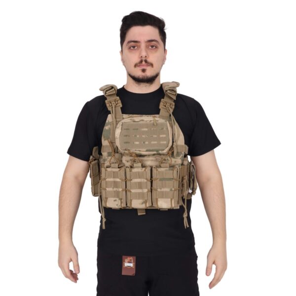 Fonksiyonel Kolay Çıkarılabilen Hücum Yeleği Airsoft Vest - Jandarma Çöl Kamuflaj