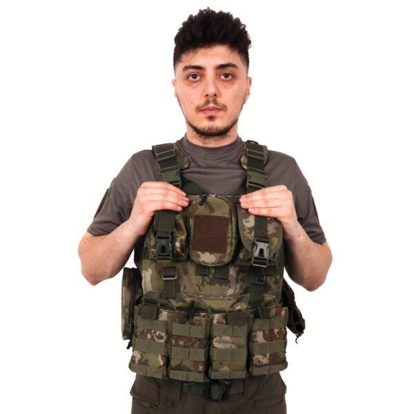 Haki Kolonlu Askeri Hücum Yeleği Vest - TSK Kamuflaj