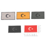 Haritalı Türk Bayrağı Patch - 3D Silikon Cırtlı Peç Arma
