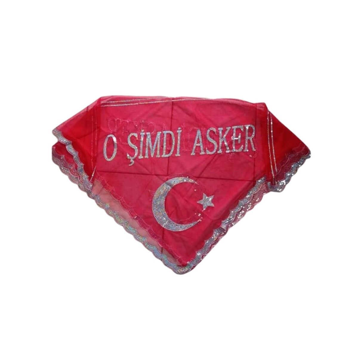 Toptan Asker Şalı Eldiven Set (O Şimdi Asker Yazılı Tül) - Görsel 2