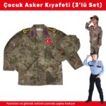 Toptan Asker Çocuk Kıyafeti - TSK Piyade Kamuflaj 3'lü Set