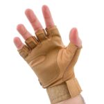 Bedenli Kemikli Kısa Parmaklı Taktik Eldiven - Bej - Görsel 3