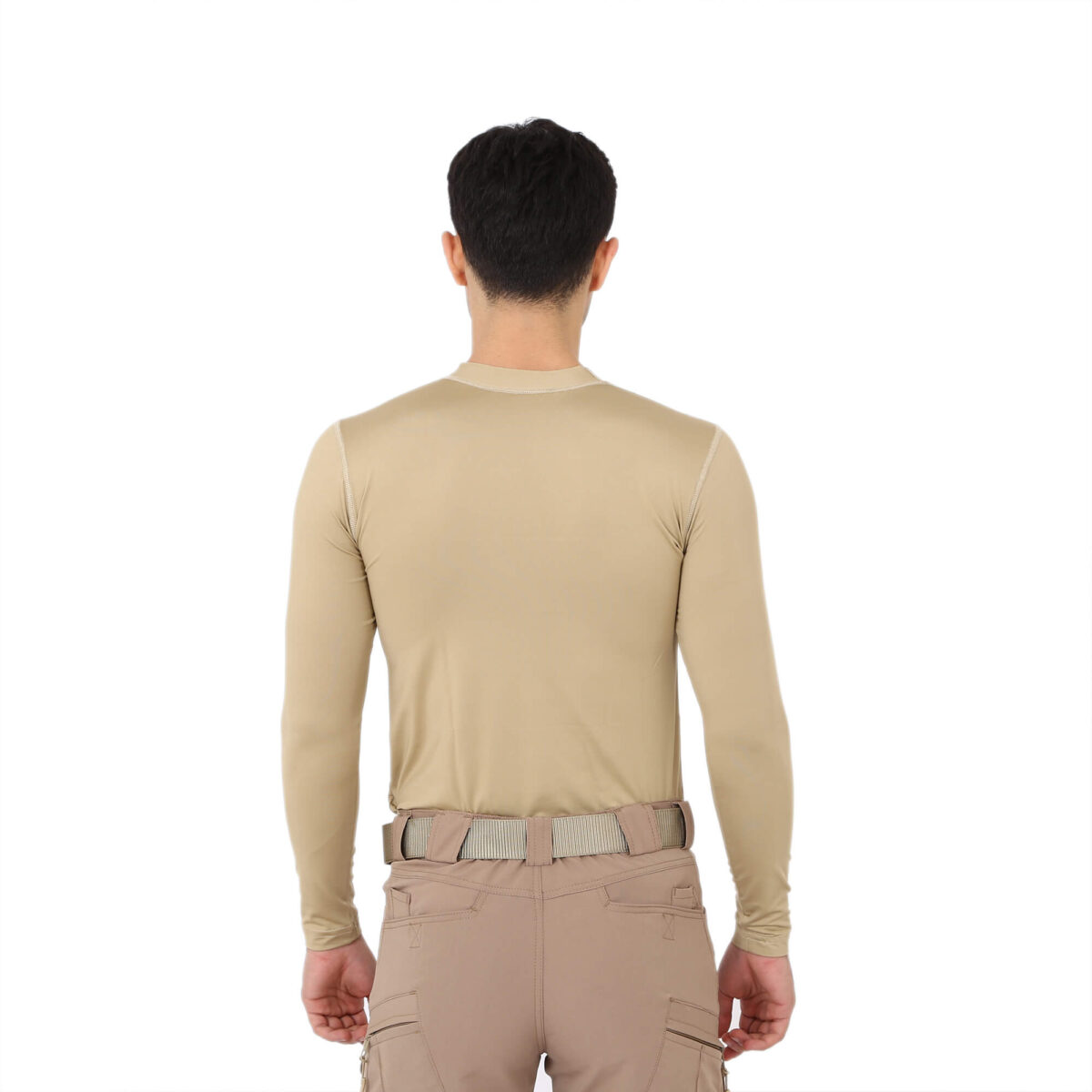 Uzun Kol Micro Spor Tişörtü - Bej - Görsel 3