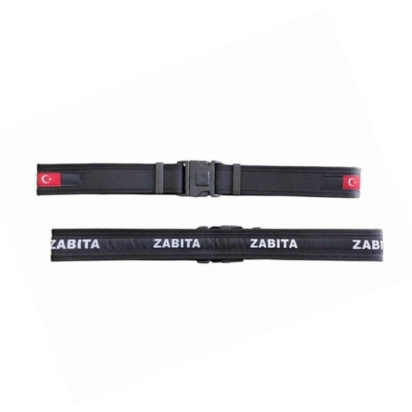 Zabıta Palaskası Yazılı Kemer - Siyah