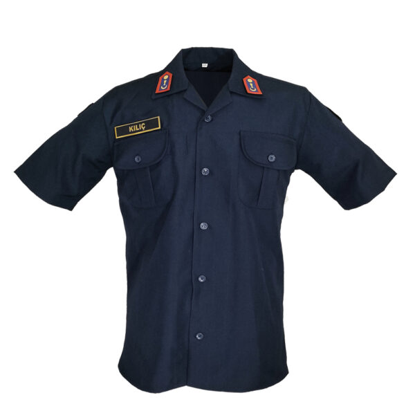 JANDARMA ASAYİŞ LACİVER KISA KOLLU GÖMLEK toptan