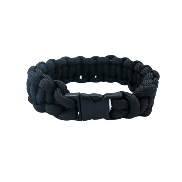 Klipsli Siyah Paracord Bileklik – hayatta kalma bilekligi M2