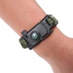 Pusulalı Bıçaklı haki Paracord Bileklik M4 5