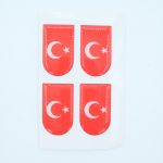 Türk Bayrağı Şarjör Altı Tabanca Stickerı (Yapışkanlı) - 8'li Paket
